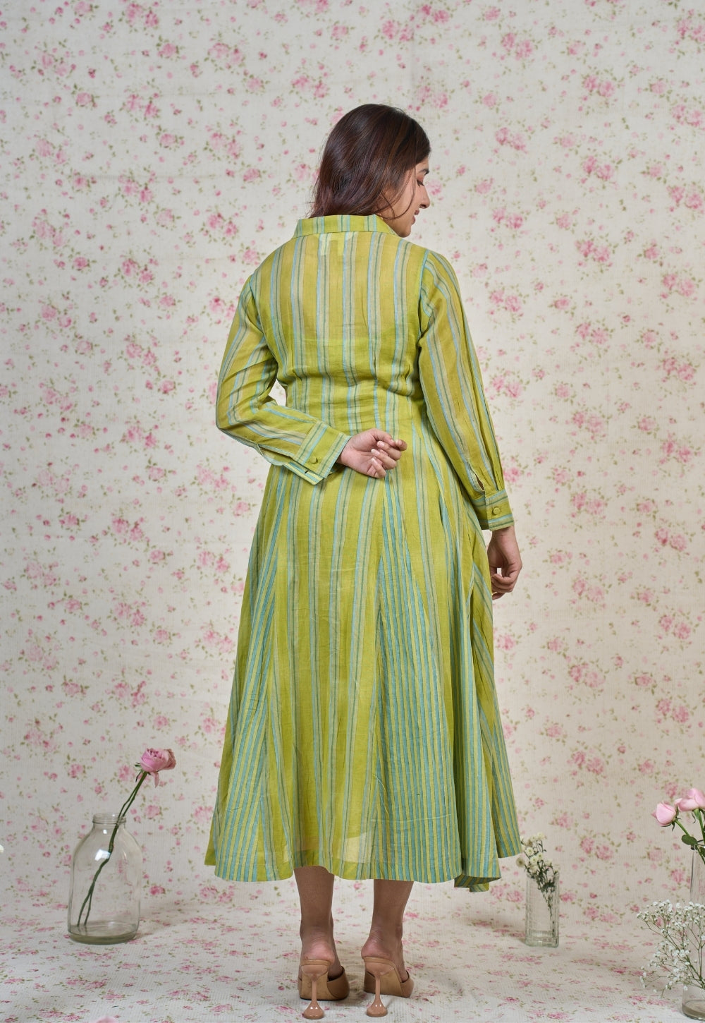 Susan Green Sanganeri Mul Cotton A Line Dress