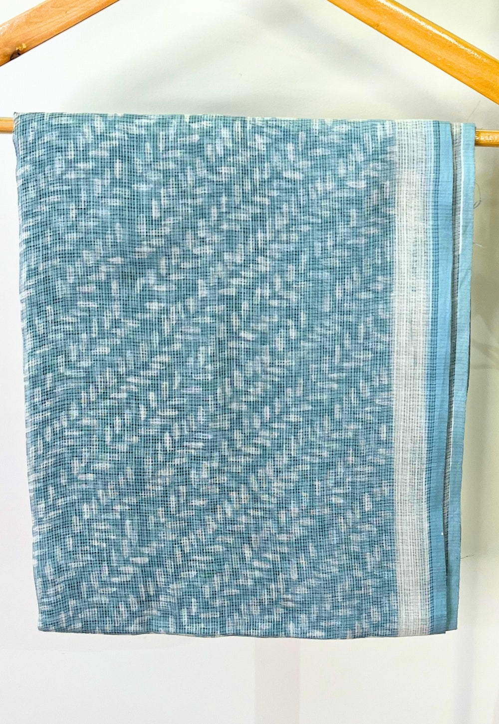 Blue Leaf Hand Block Print Kota Doria Cotton Dupatta