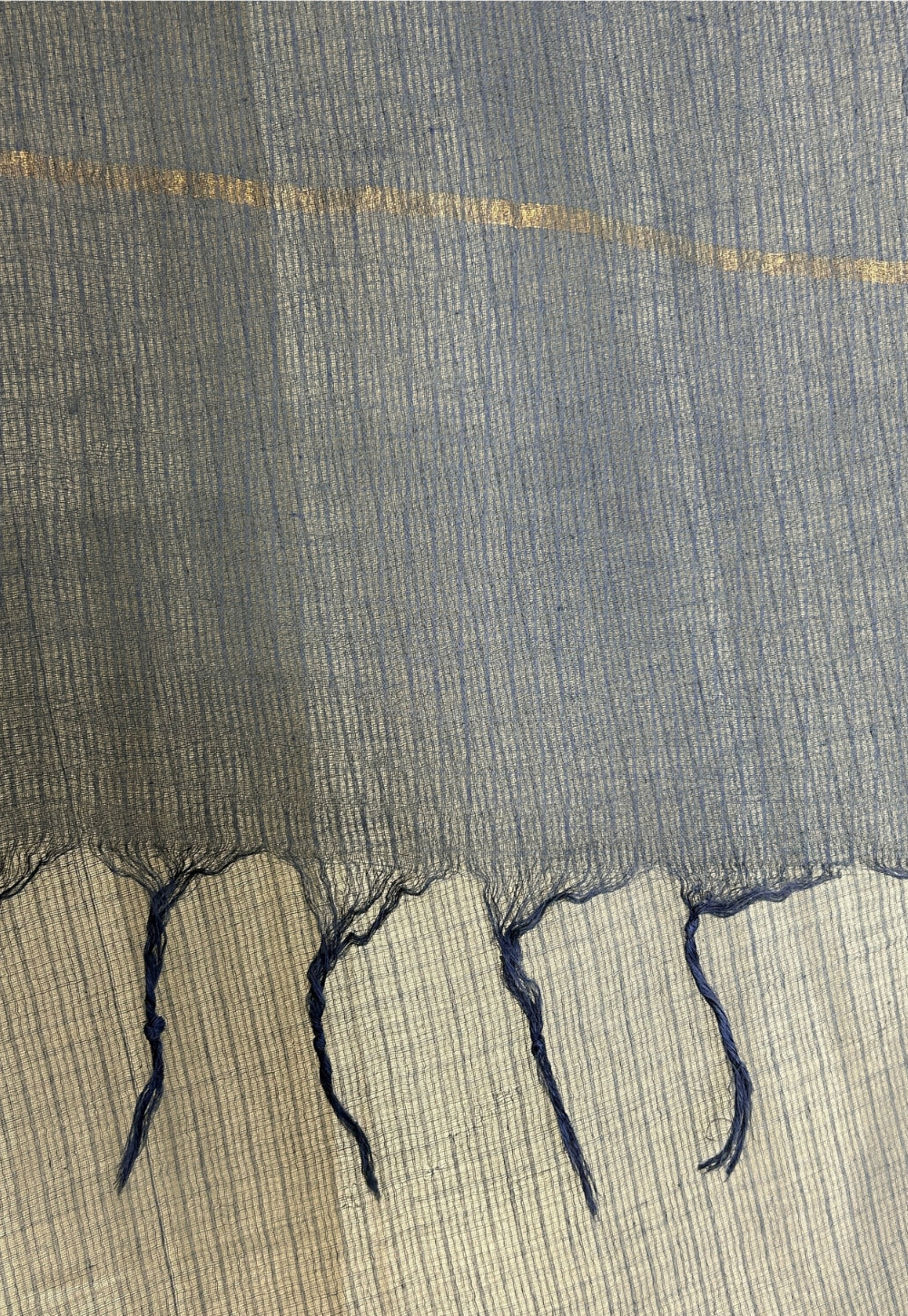 Indigo Zari Border Kota Doria Cotton Dupatta