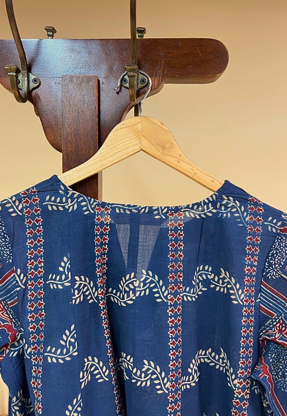 Prisha Blue Ajrakh Cotton Kali Kurta
