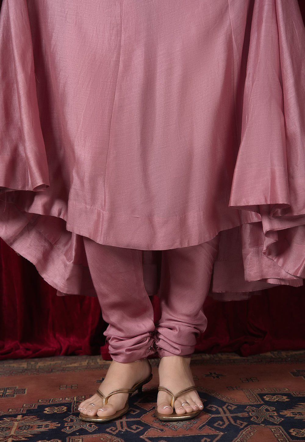 Miral Pink Solid Muslin Churidar
