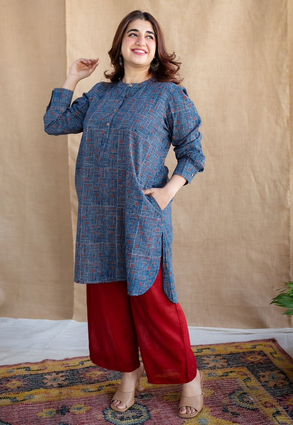 Jeel Slub Cotton Straight Pant
