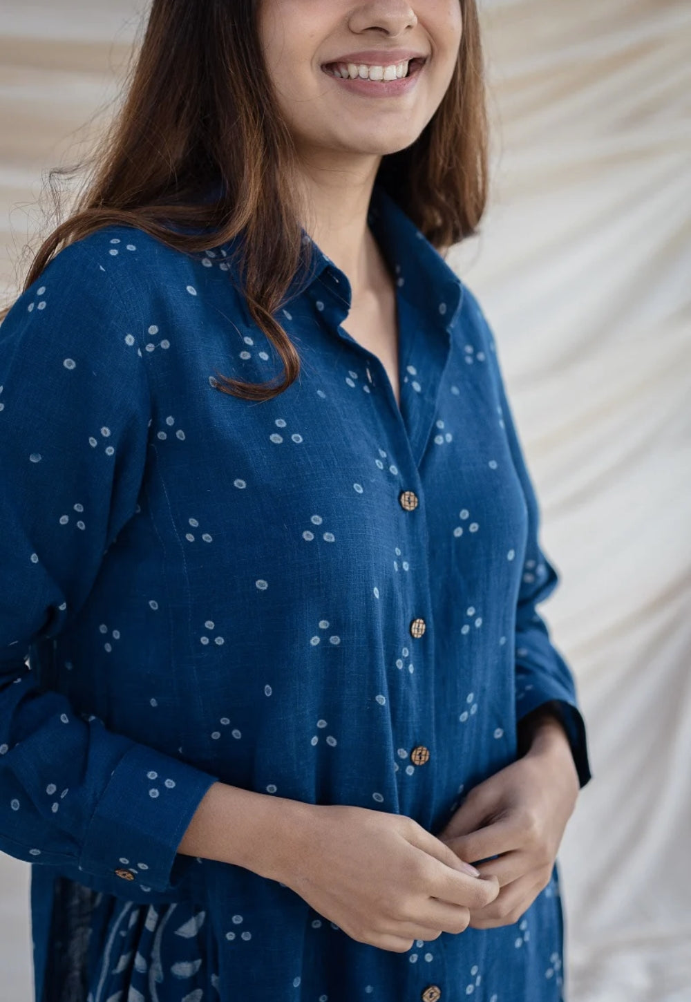 Anya Slub Cotton Dabu Kurta