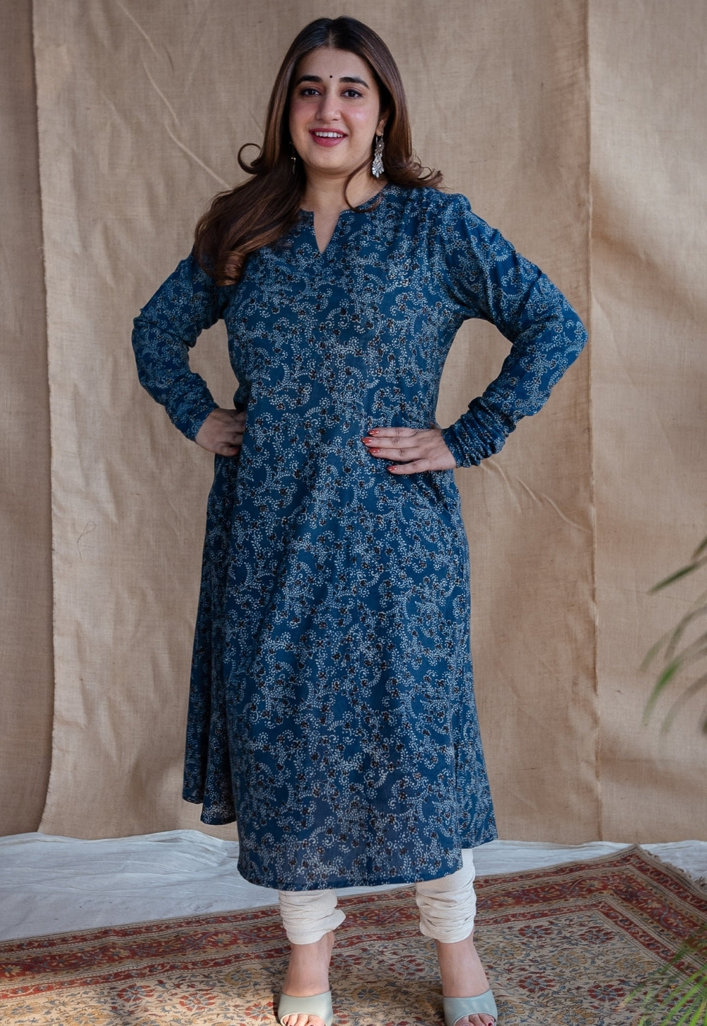 Tisha Ajrakh Cotton Kali Kurta