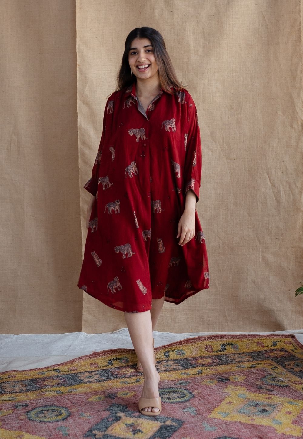 INDIAN ETHNIC WOMEN'S Kanha Bagh MulMul Cotton Dress XL