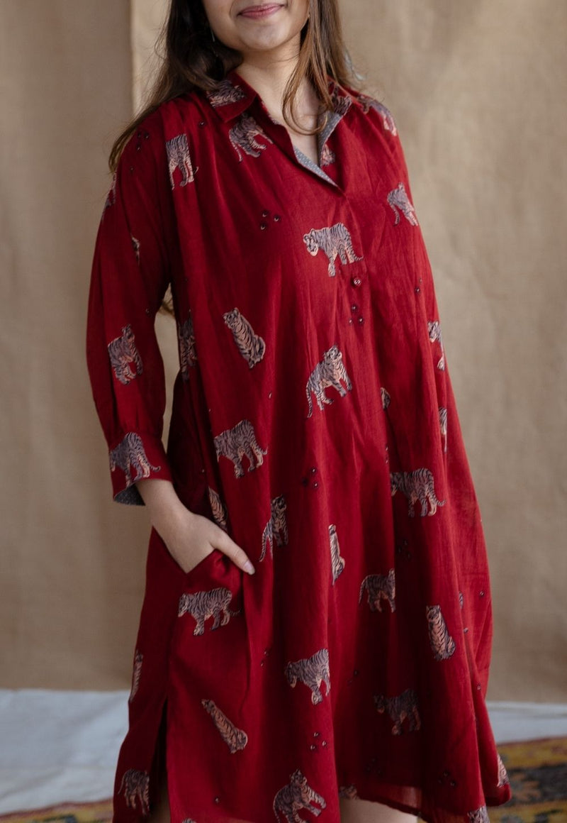 INDIAN ETHNIC WOMEN'S Kanha Bagh MulMul Cotton Dress XL