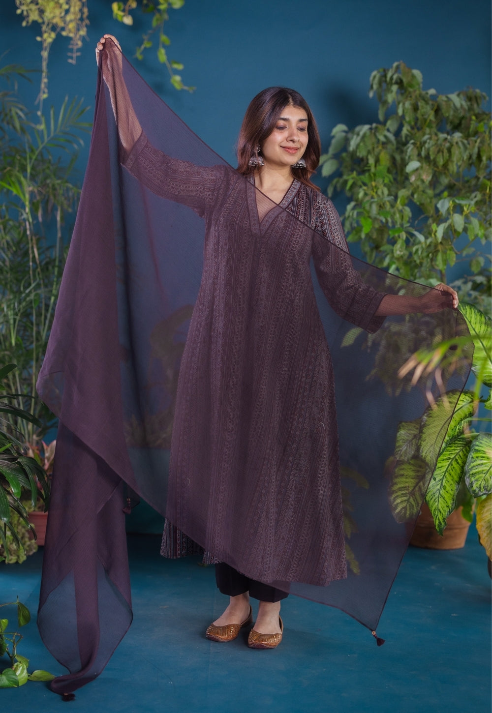 Black Solid Kota Doria Cotton Dupatta