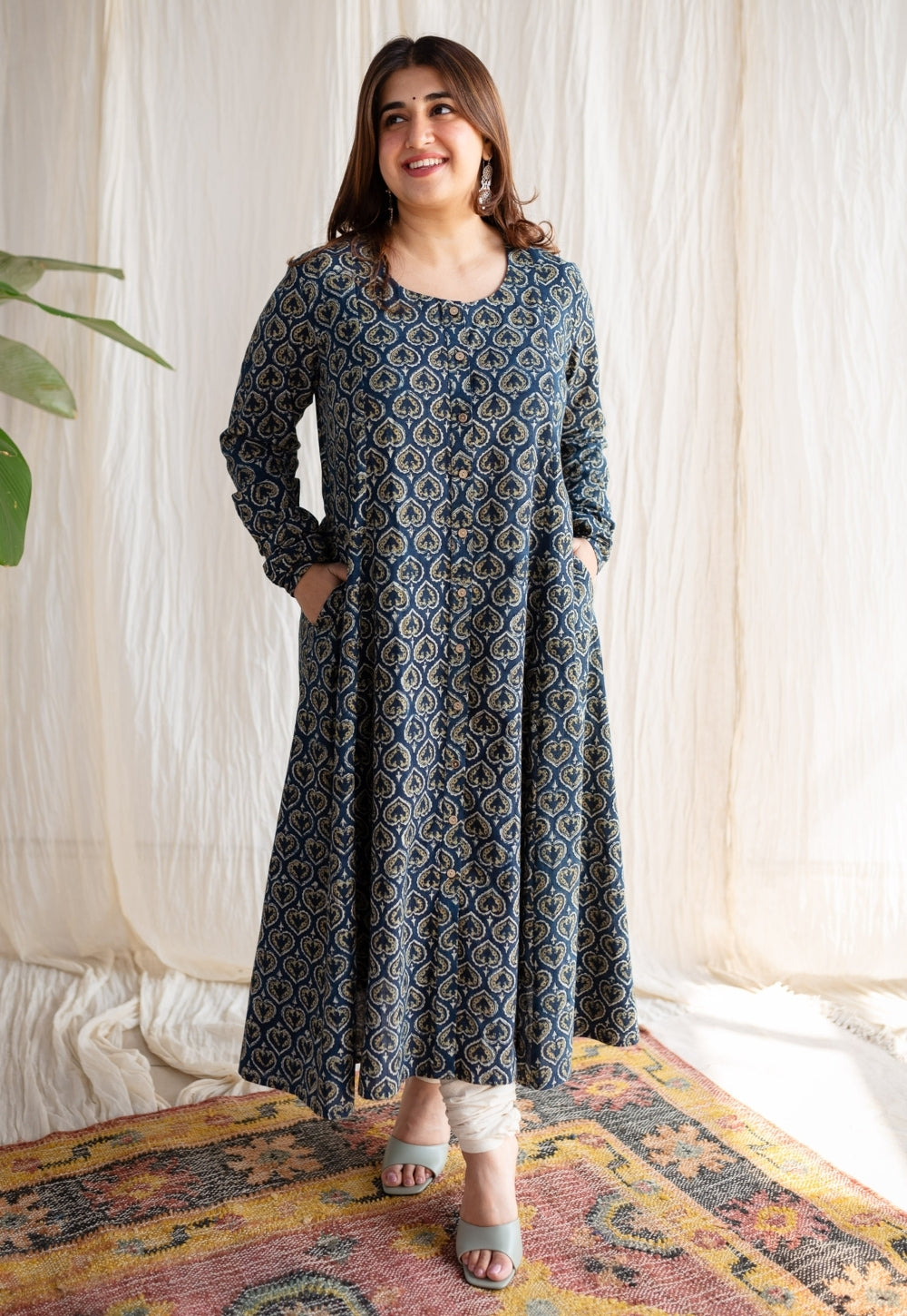 Rajiya Ajrakh Cotton Kali Kurta