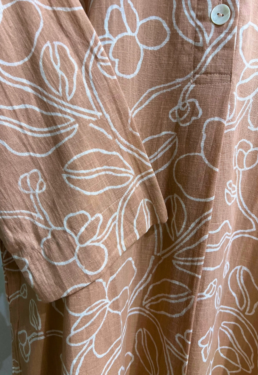 Ayaat Orange Hand Block Print Slub Cotton Anti-Fit Co-Ord Set
