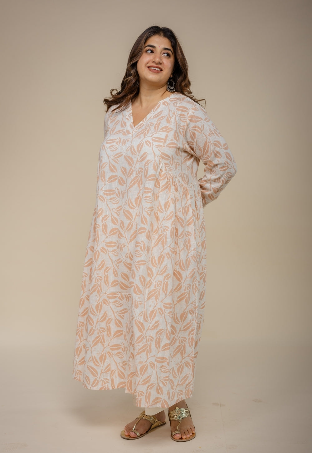 Seerat Off White Hand Block Print Cotton Kali Kurta