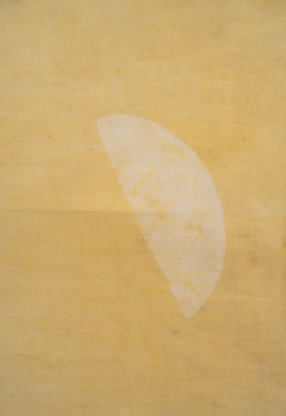 Yellow Semi Circle Pattern Batik Handblock Printed Mul Fabric