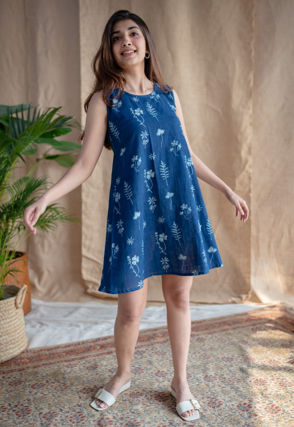 Inam Dabu Slub Cotton Dress