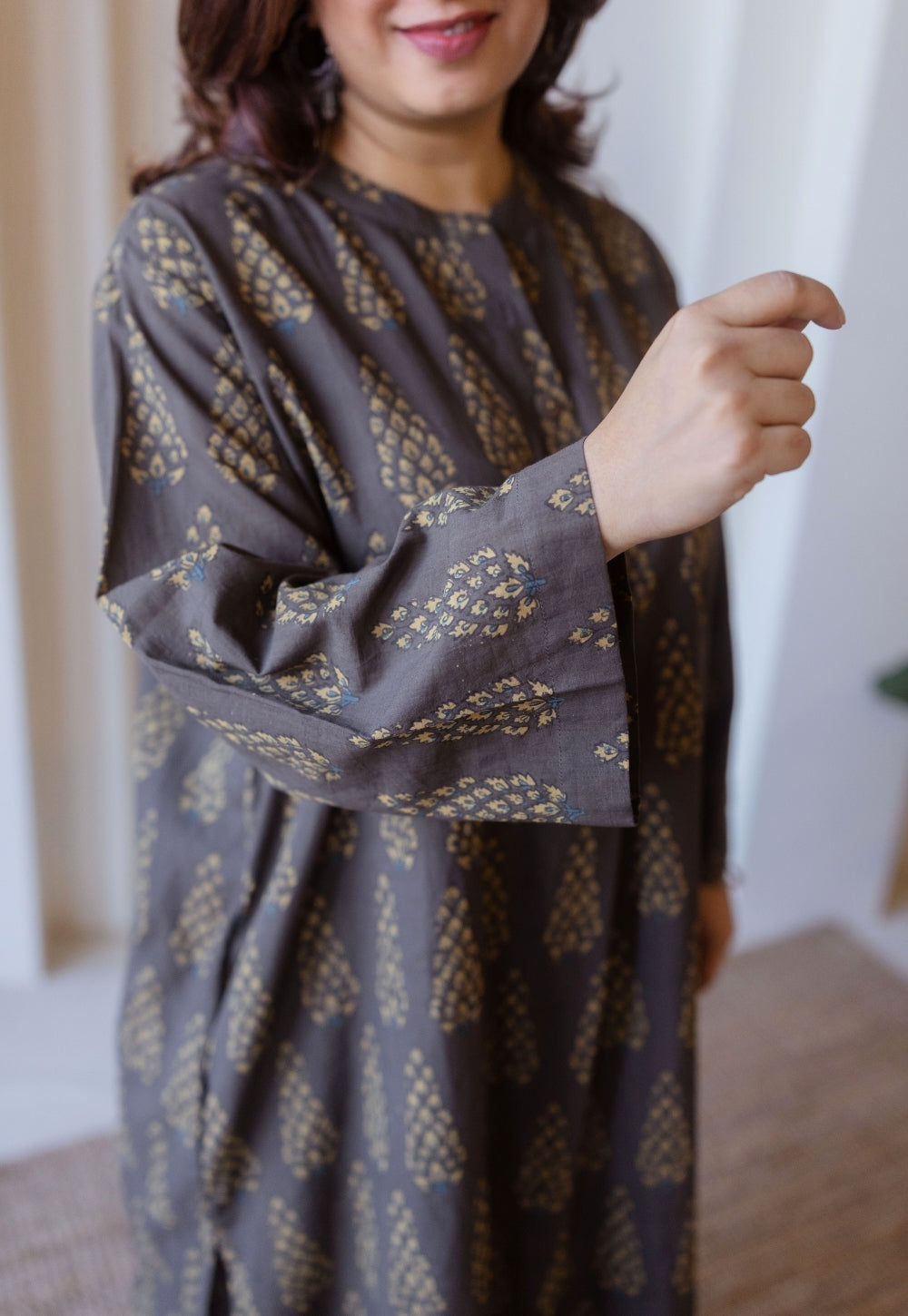 Ayaat Brown Ajrakh Cotton Anti-Fit Kurta