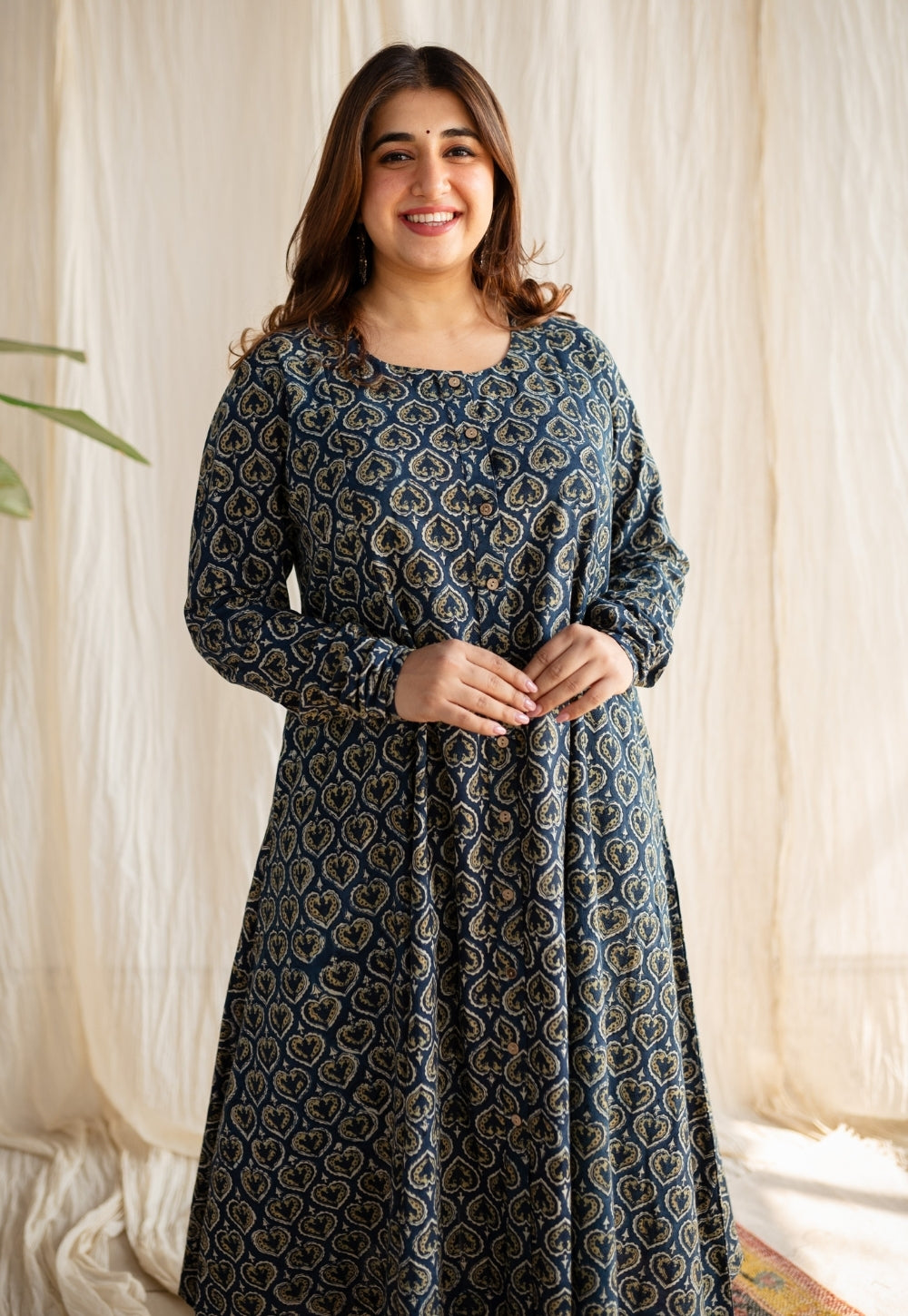 Rajiya Ajrakh Cotton Kali Kurta