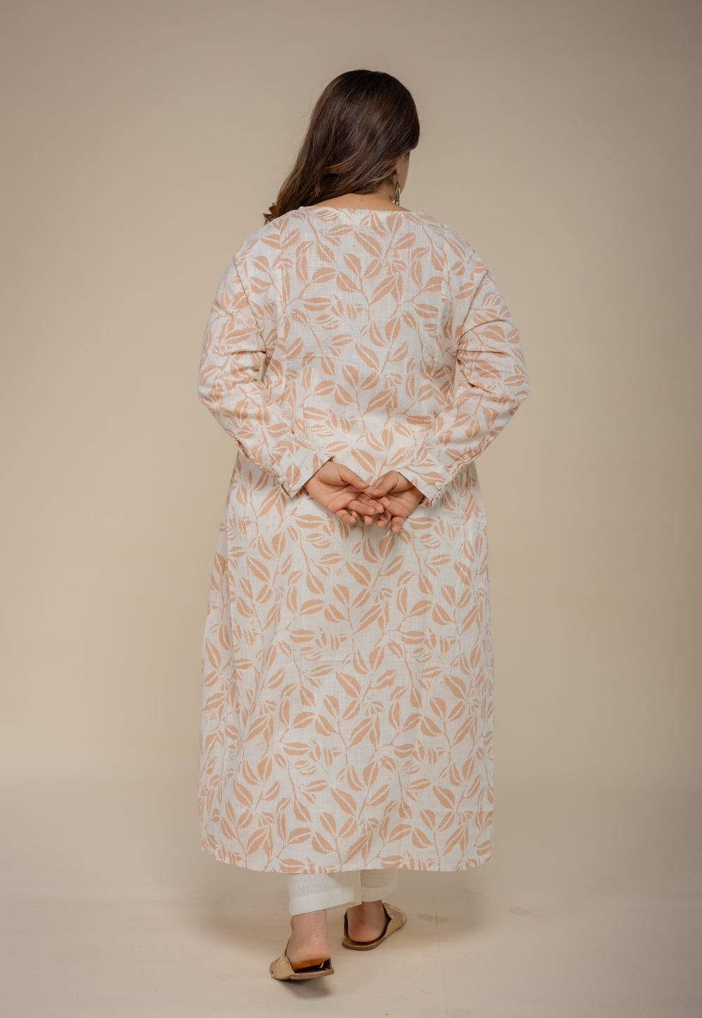 Seerat Off White Hand Block Print Cotton Kali Kurta