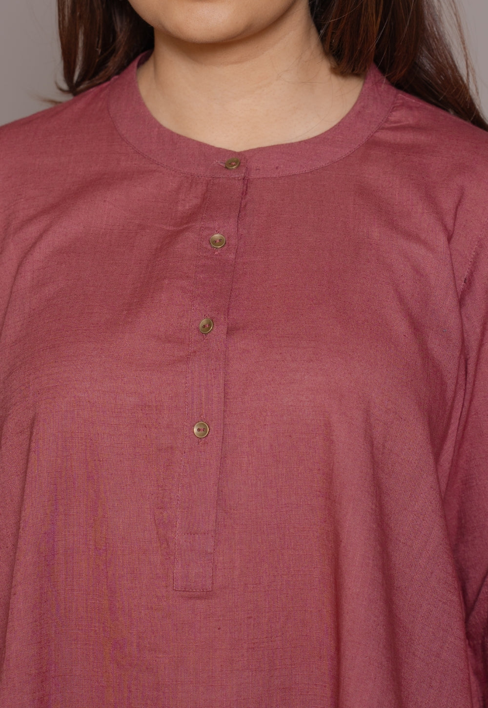 Ruby Red Solid Slub Cotton A-Line Short Top - DyeVerse