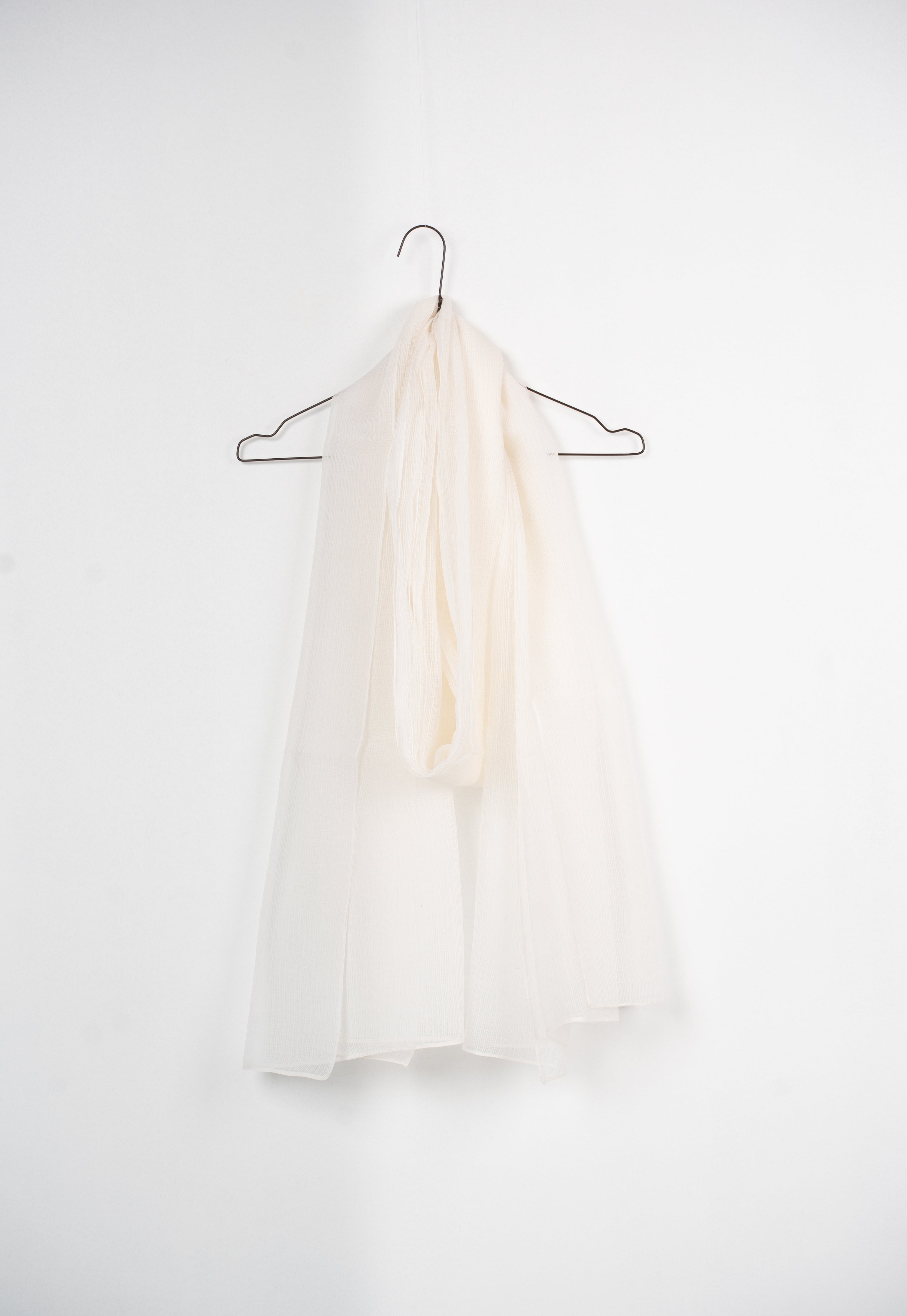 White Solid Kota Doria Cotton Dupatta