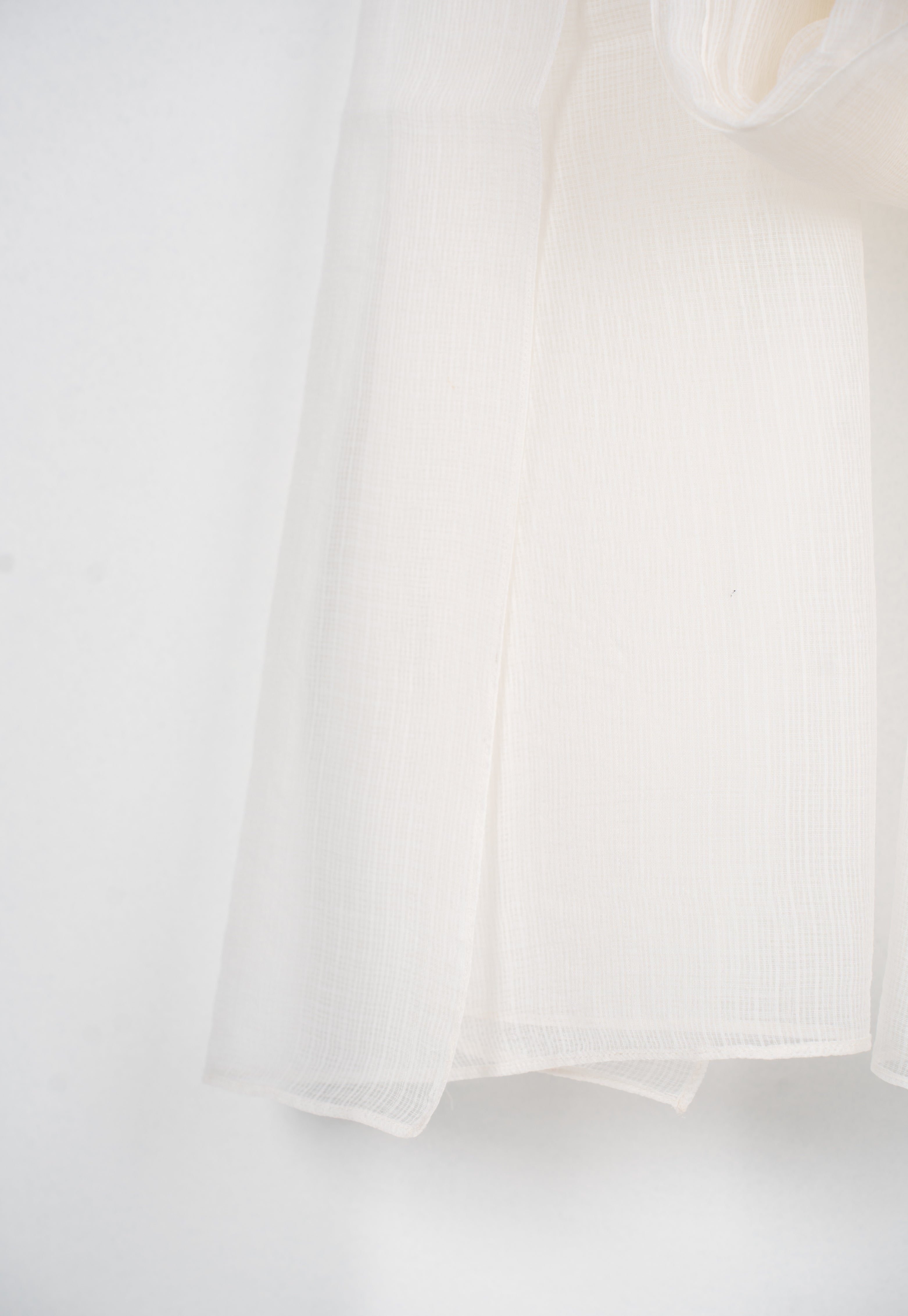 White Solid Kota Doria Cotton Dupatta