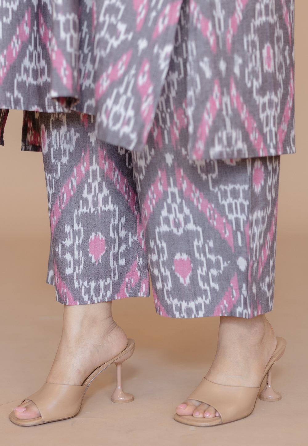 Yashi Multi Handloom Ikkat Cotton Straight Pant