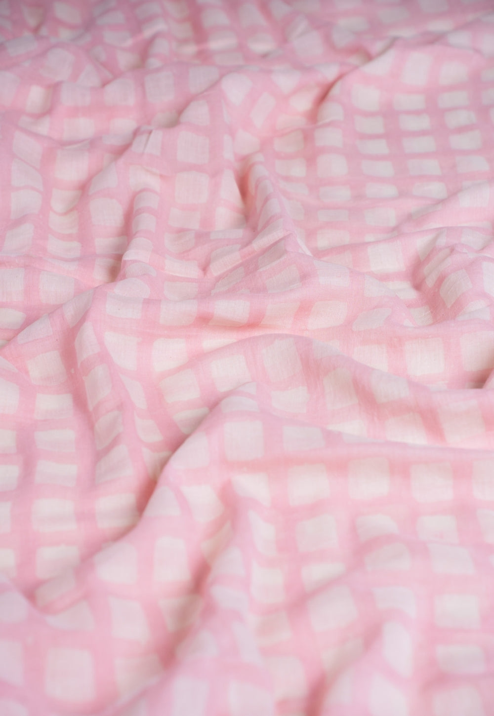 Pink Box Batik Handblock Printed Mul Fabric