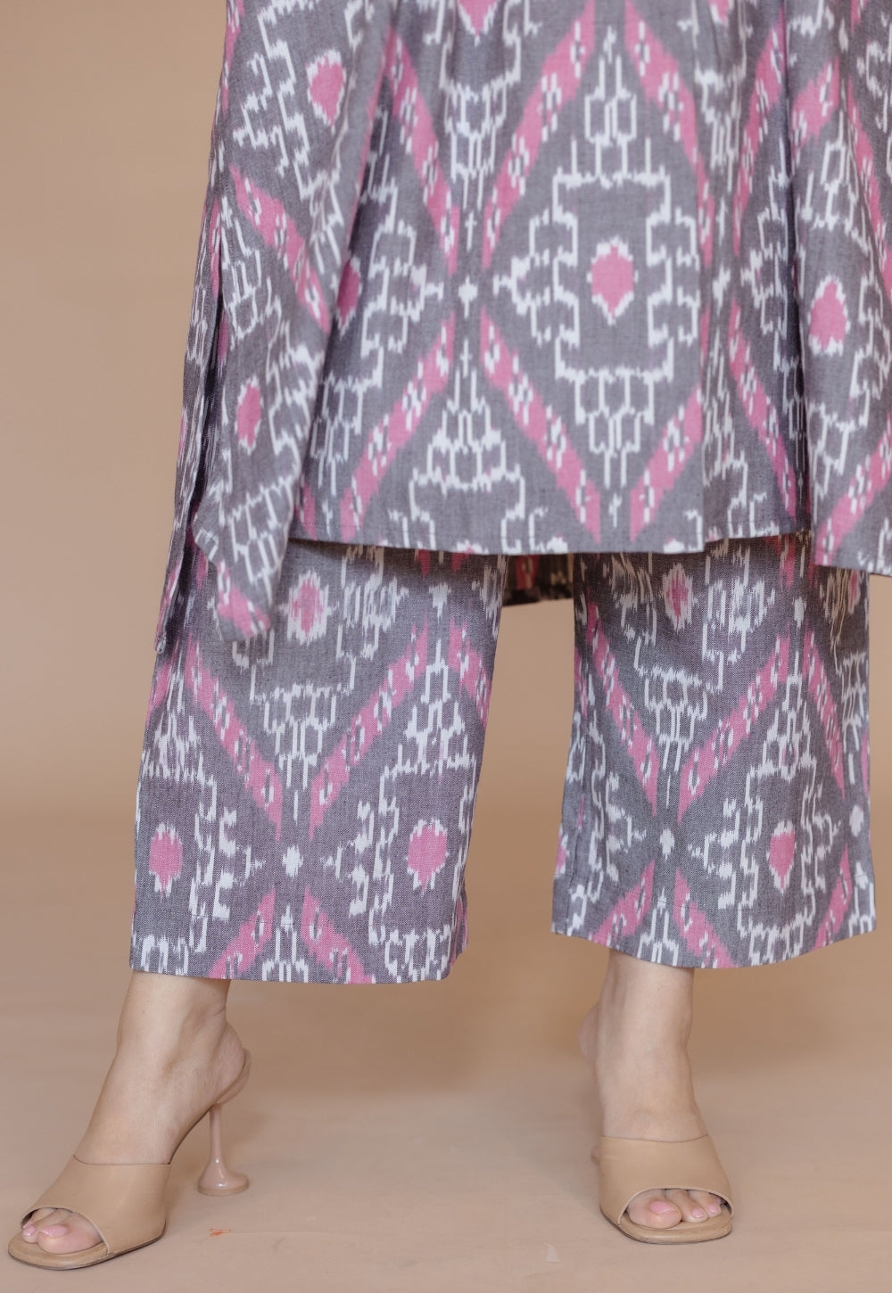 Yashi Multi Handloom Ikkat Cotton Straight Pant