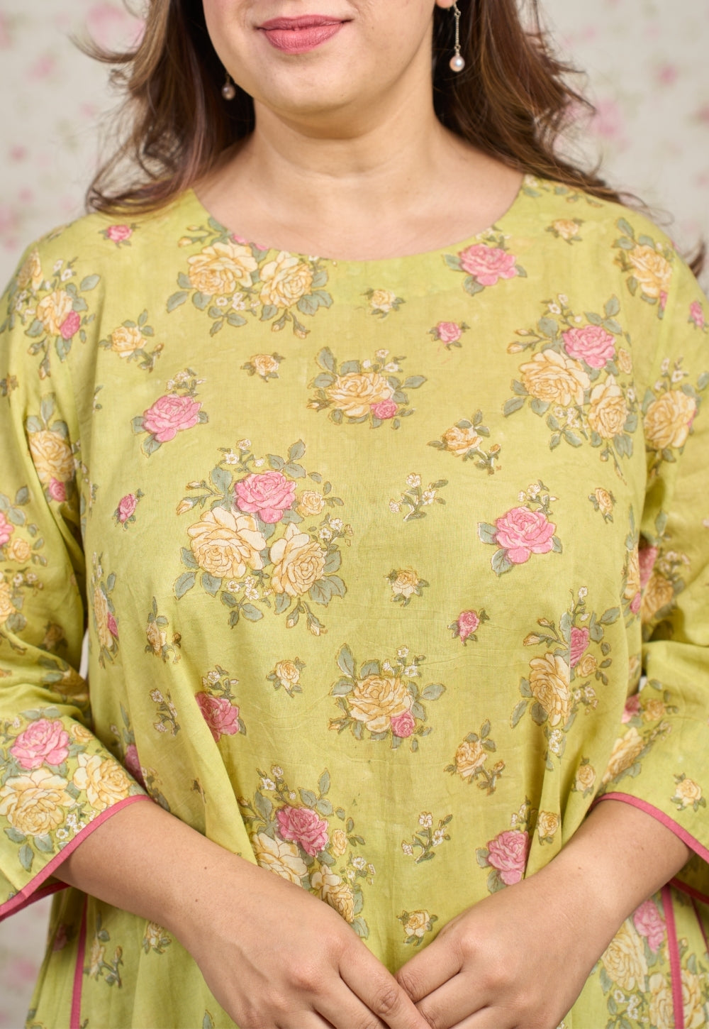 Lily Green Sanganeri Mul Cotton A Line Kurta Set (Set of 2)