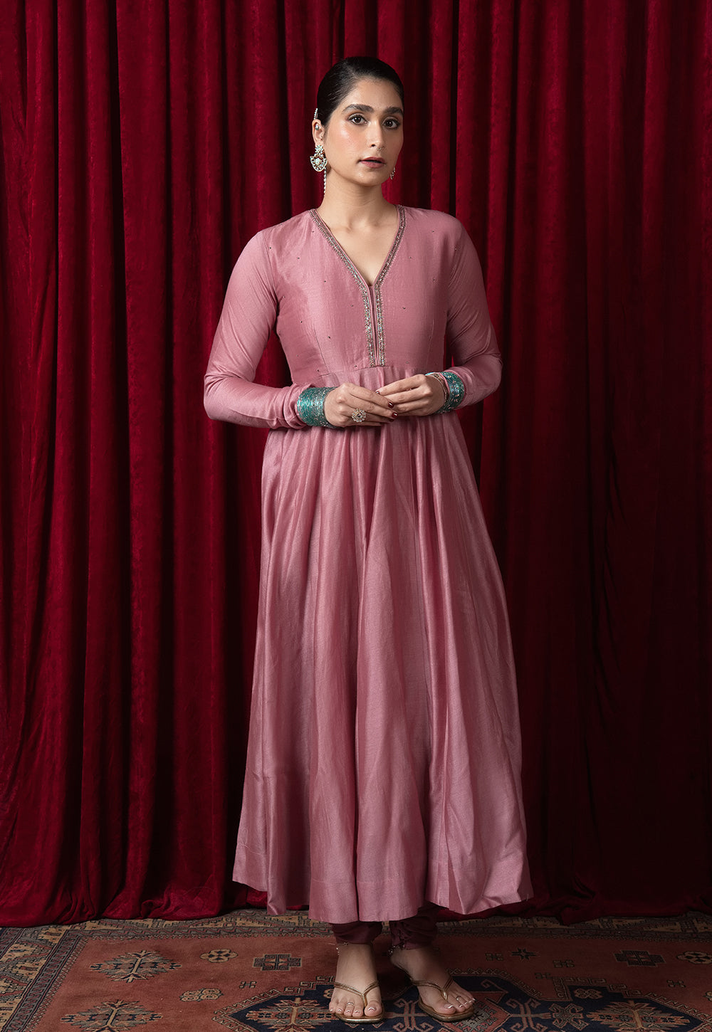 Miral Pink Solid Muslin Churidar