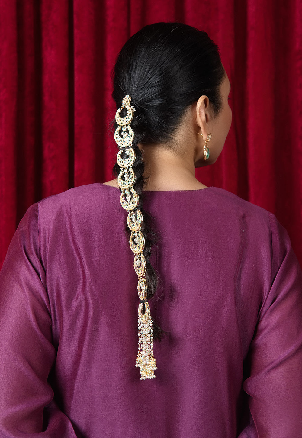 Tarani Purple Solid Chanderi Silk A Line Kurta with Hand Embroidery
