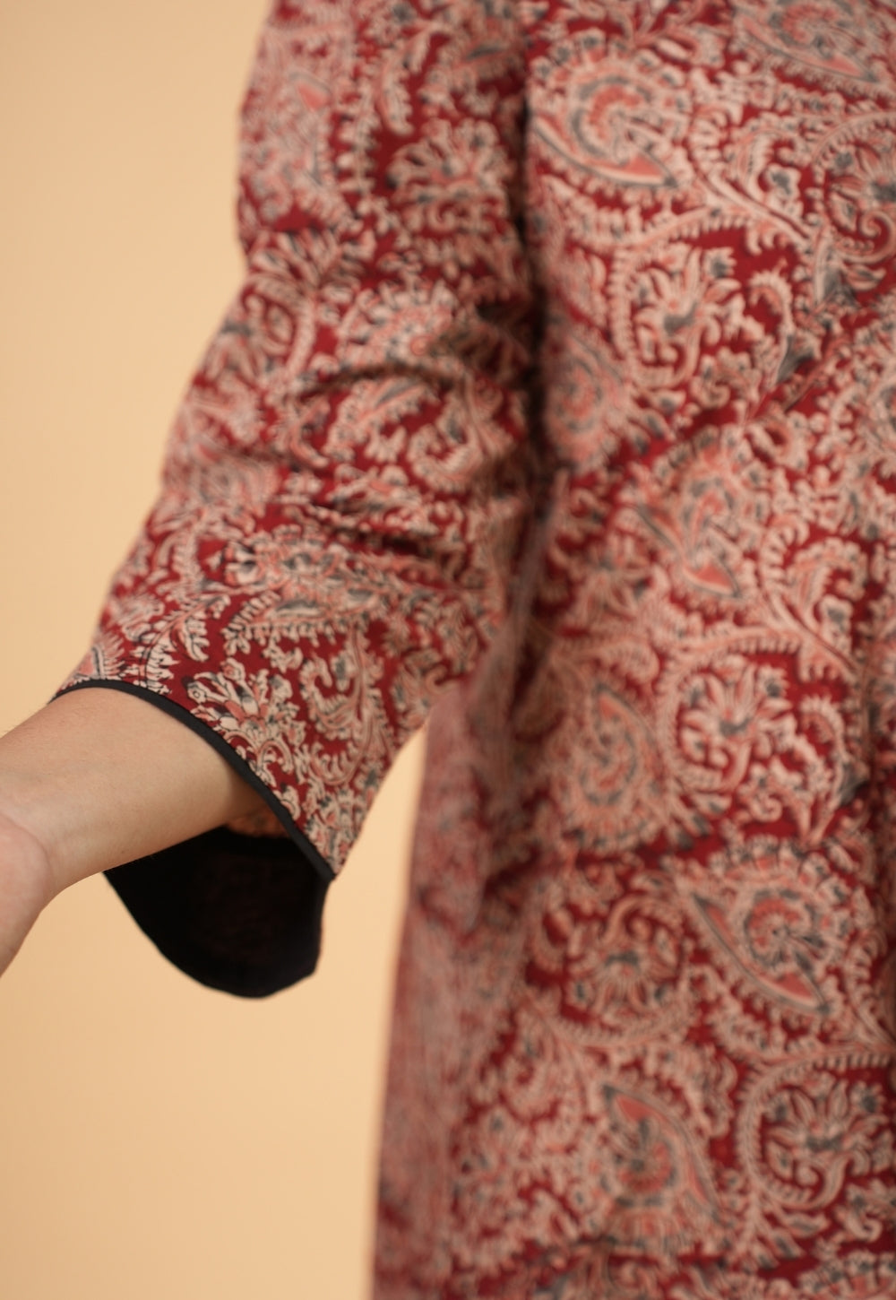 Mariya Red Kalamkari Cotton Kali Kurta