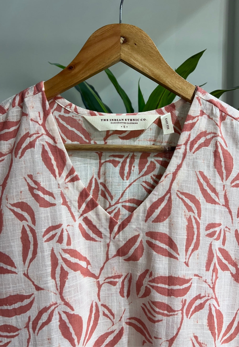 Zoya Red Hand Block Print Slub Cotton A Line Kurta
