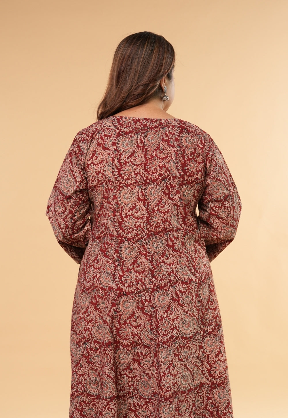 Mariya Red Kalamkari Cotton Kali Kurta