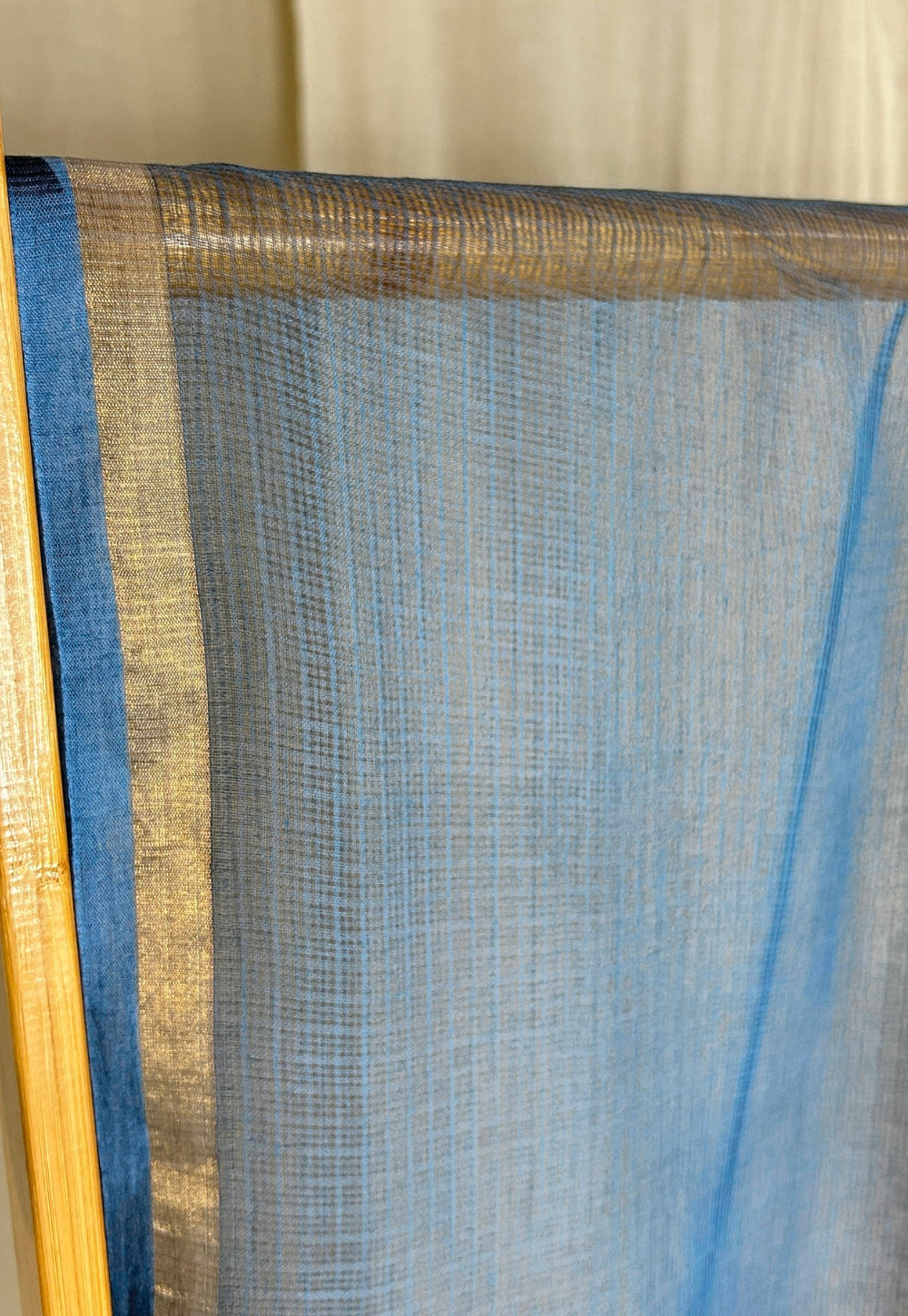 Blue Zari Border Kota Doria Cotton Dupatta