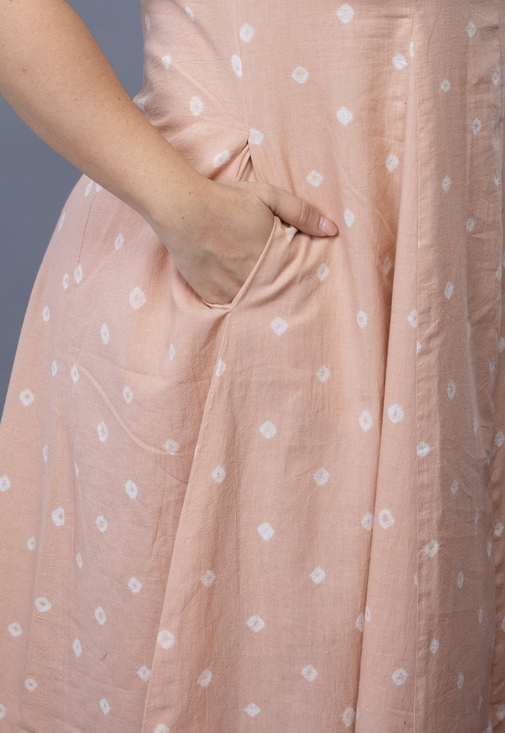 Sanah Pink Bandhani Cotton Kali Dress