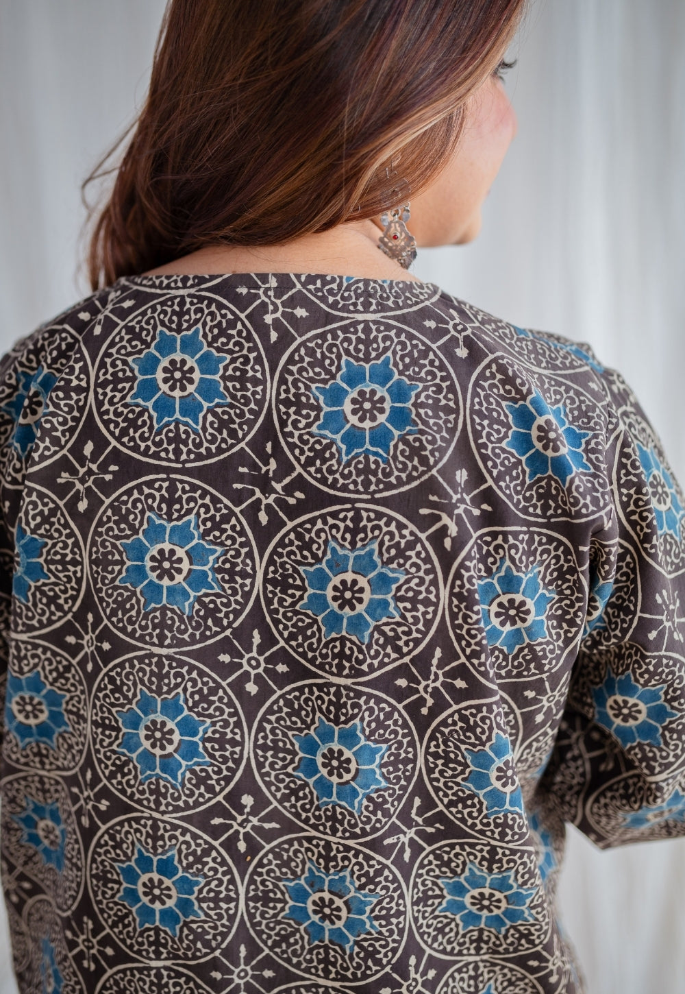 Asiya Ajrakh Jhabbha Kali Cotton Kurta