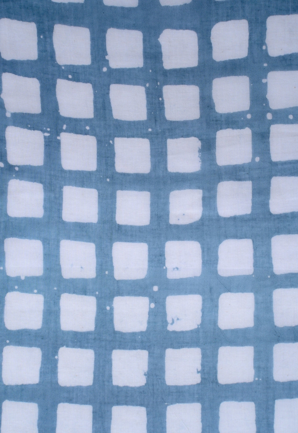 Blue Box Batik Handblock Printed Mul Fabric