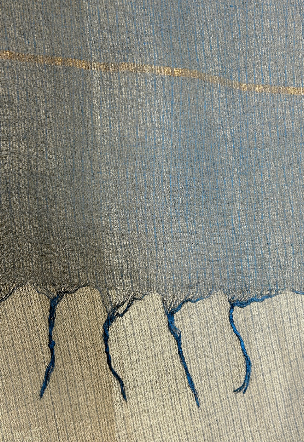 Blue Zari Border Kota Doria Cotton Dupatta