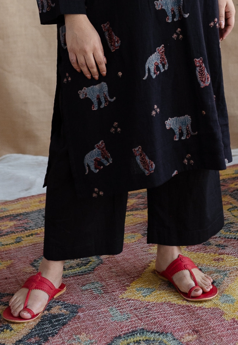 Kanha Bagh Ajrakh MulMul Cotton Kurta Set (Set of 2)