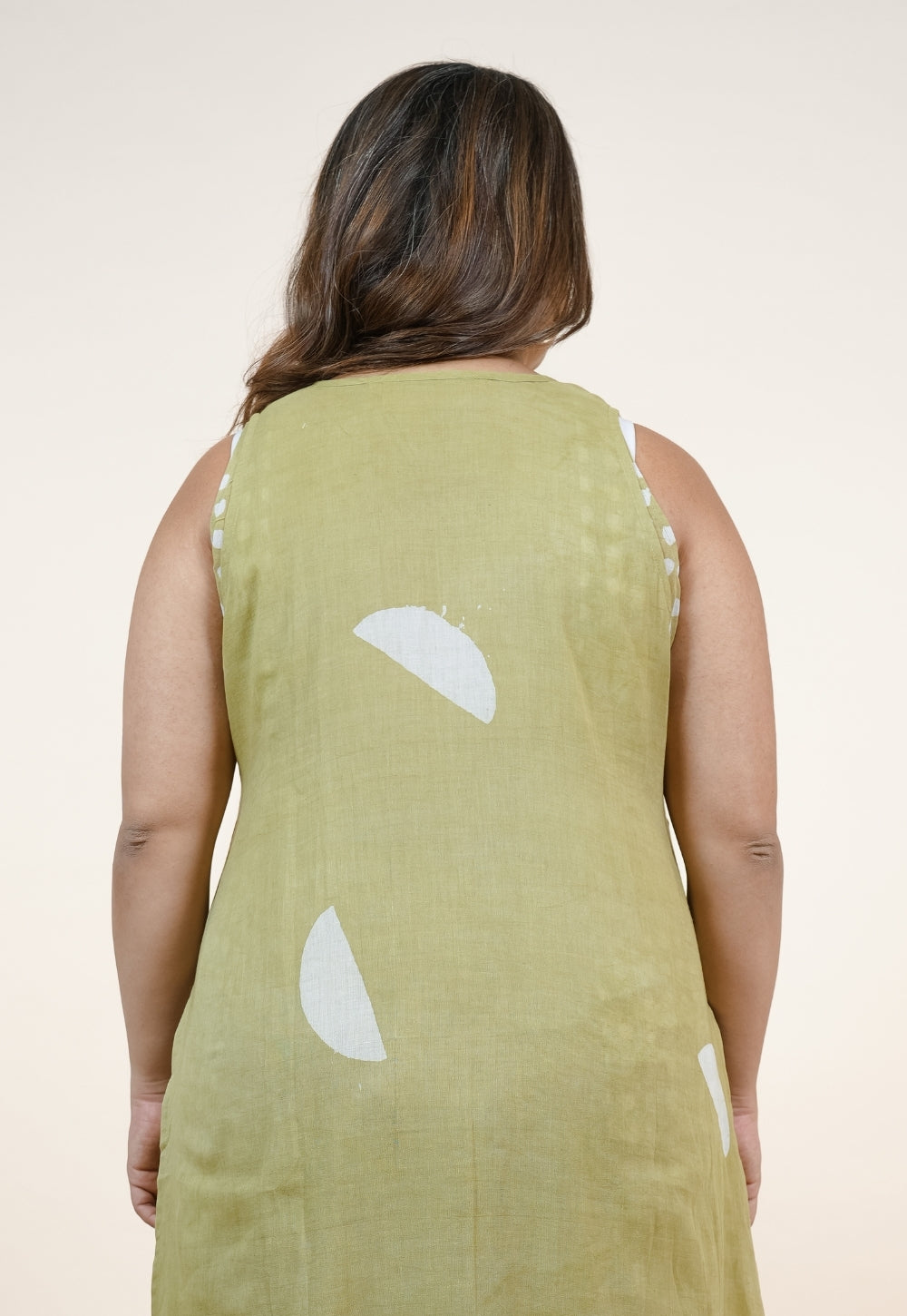 Alaya Green Batik MulMul A Line Kurta with Slip