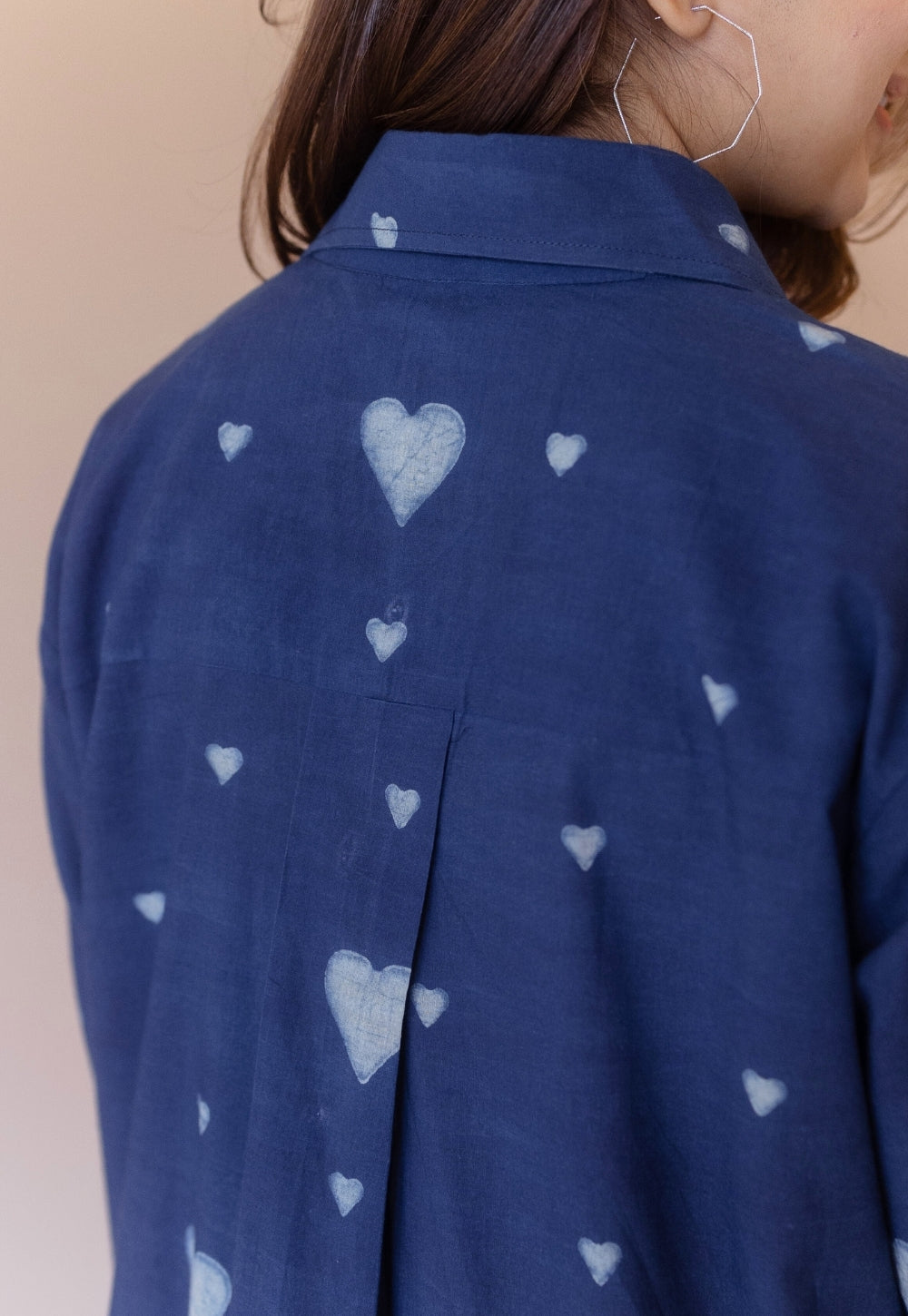 Samiyah Blue Dabu Cotton Shirt Dress