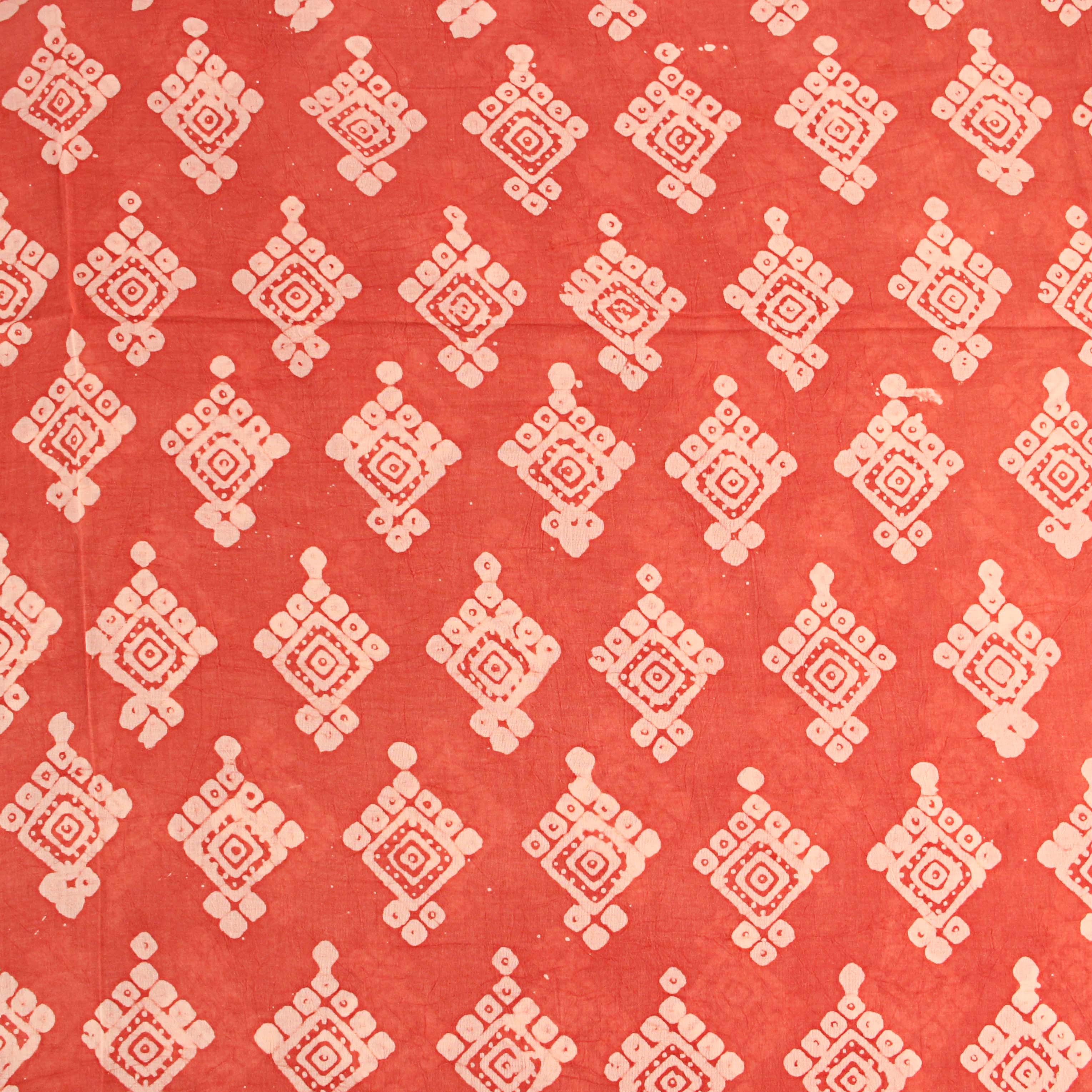 Pink Butta Batik Hand Block Print Mul Cotton Fabric