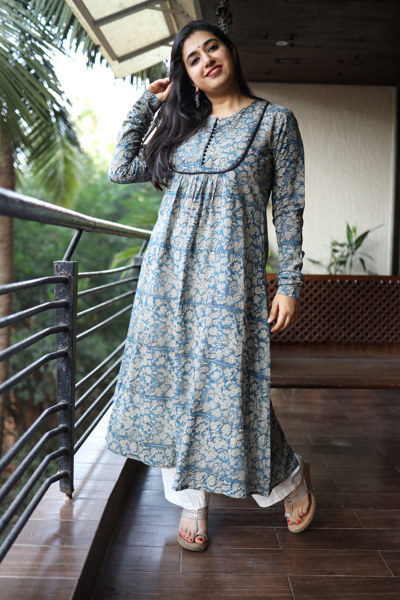 Natural Dyed Kalamkari Chudi Sleeve Kurta