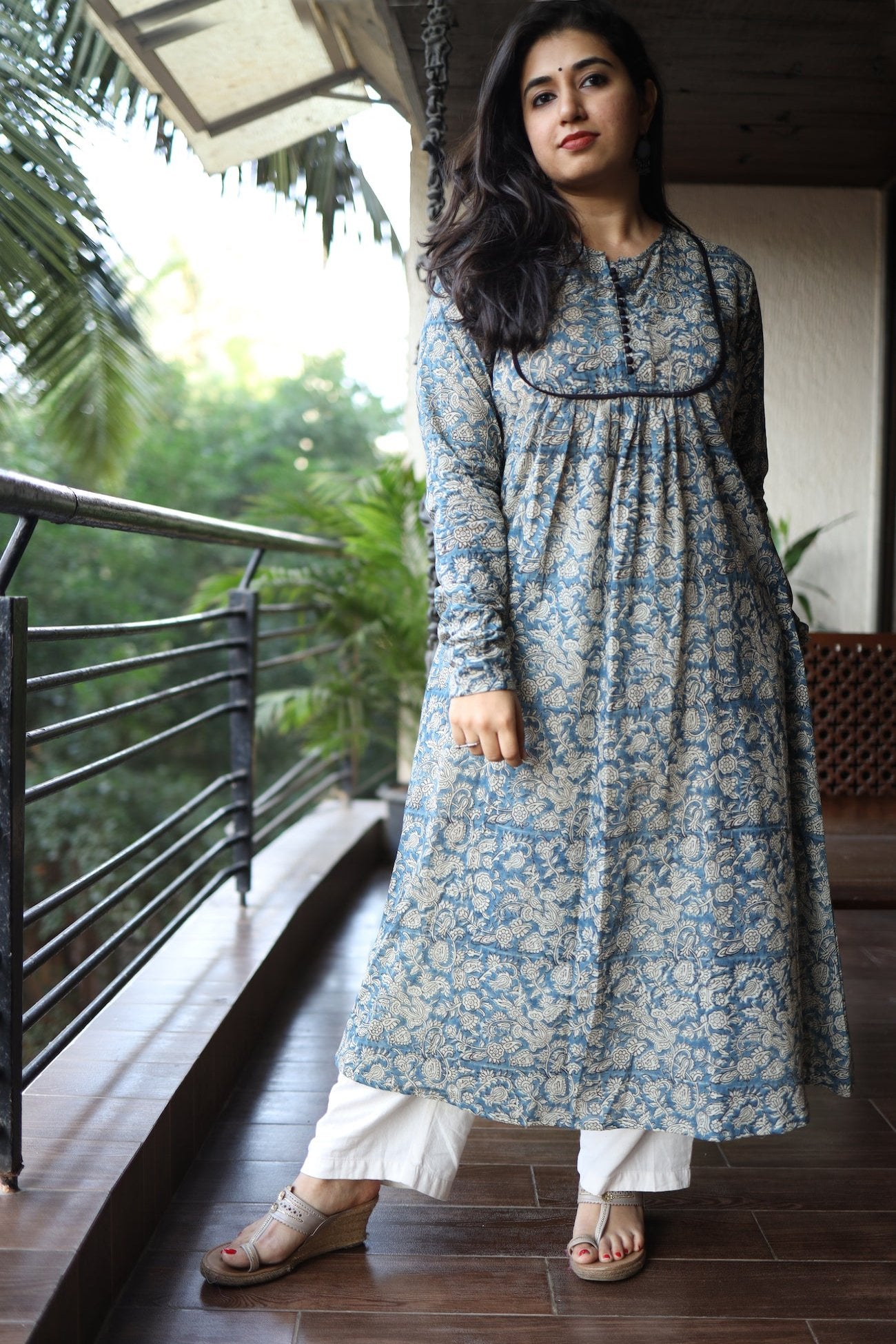 Natural Dyed Kalamkari Chudi Sleeve Kurta