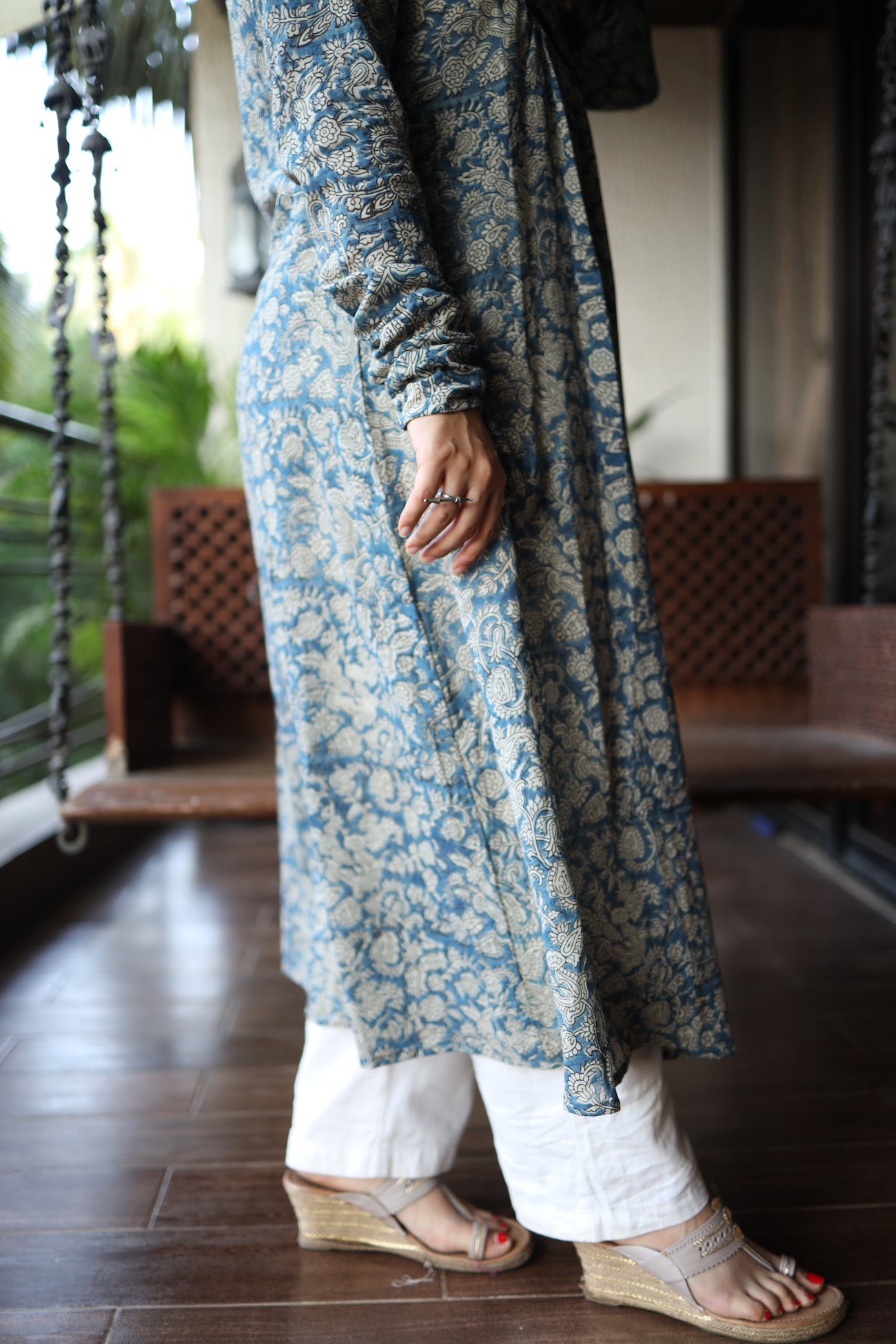 Natural Dyed Kalamkari Chudi Sleeve Kurta