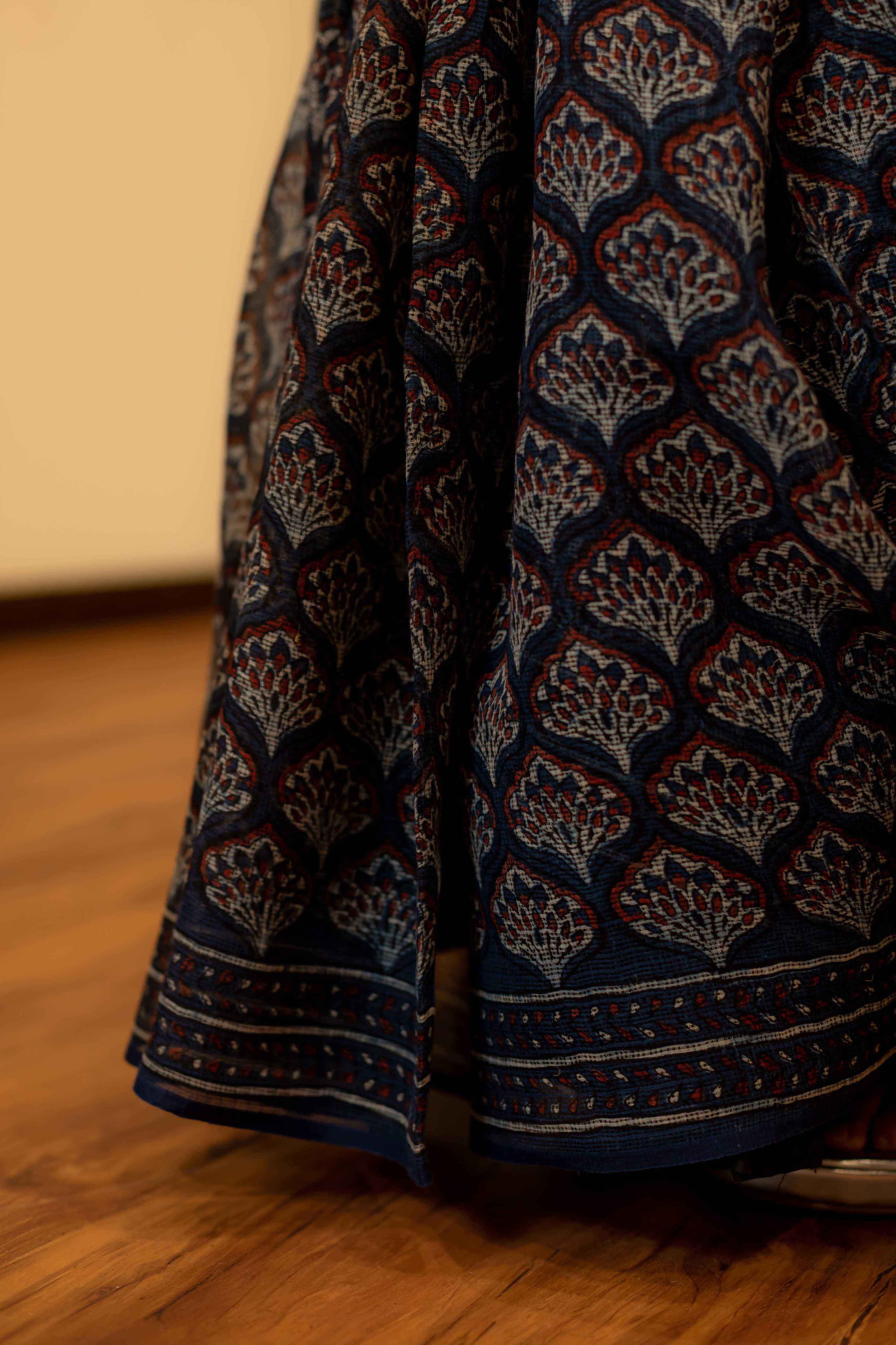 Ajrakh Natural Dyed Kota Doria Saree