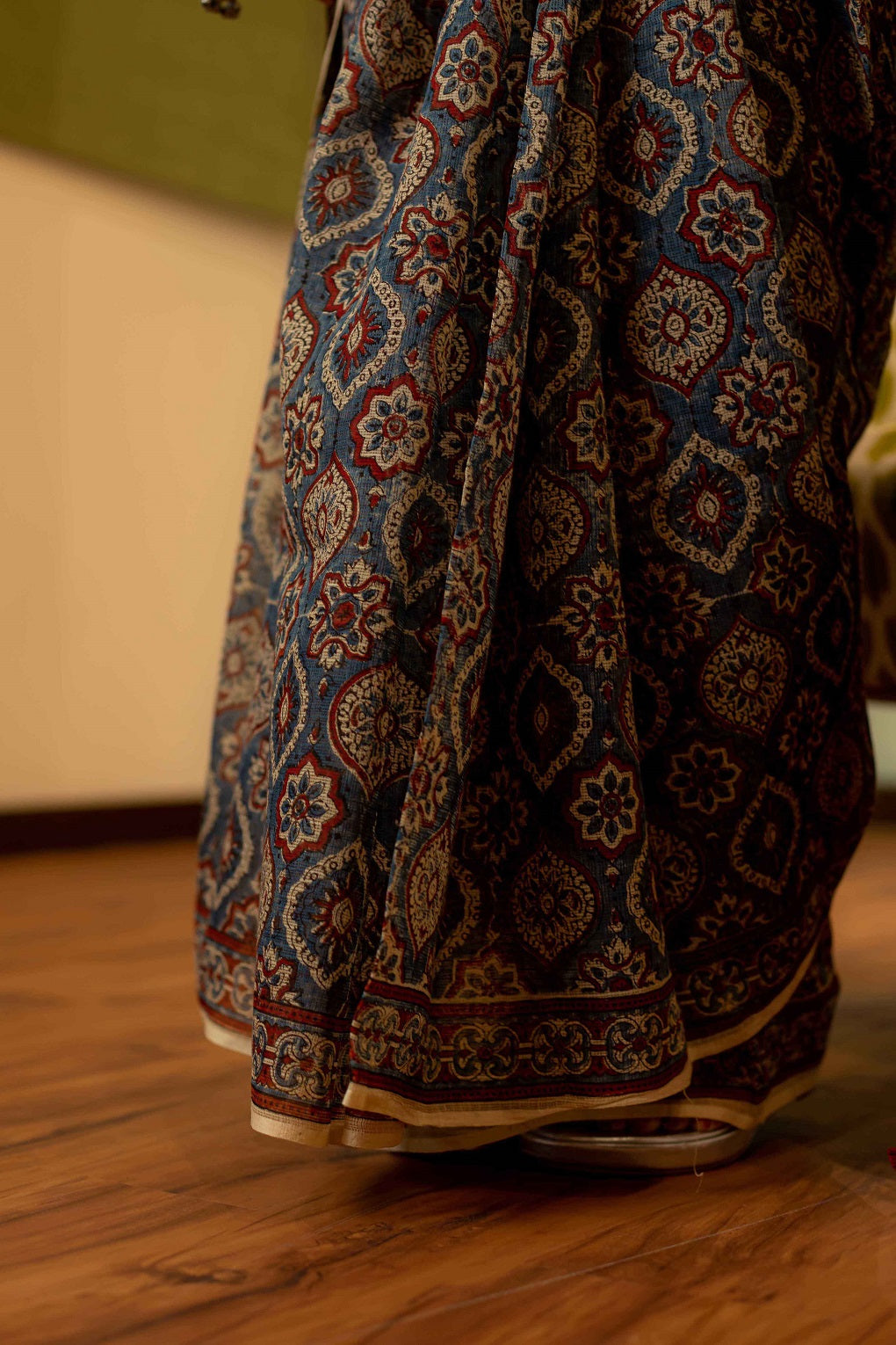 Ajrakh Natural Dyed Kota Doria Saree