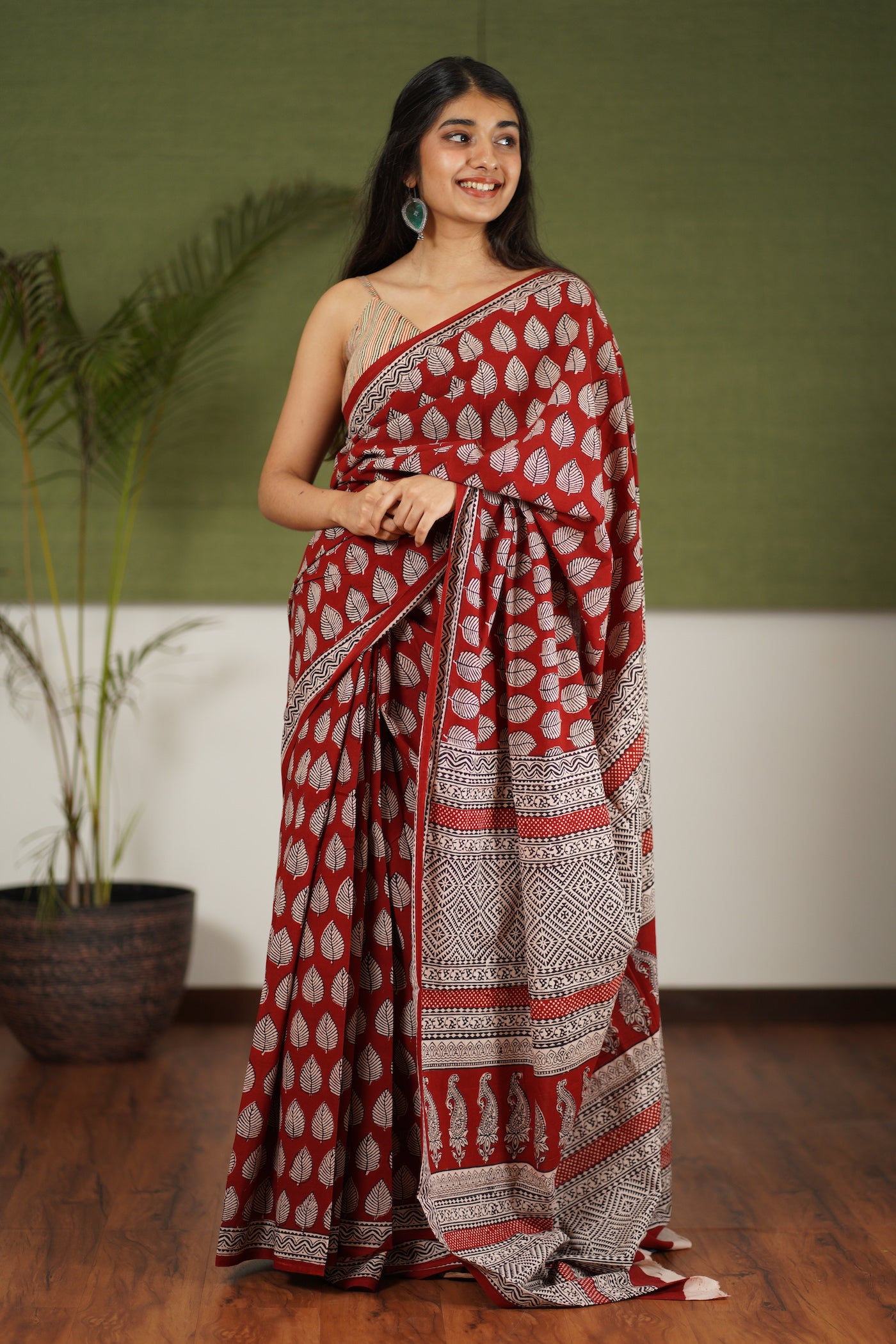 Bagh Hand Block Printed Cotton Saree