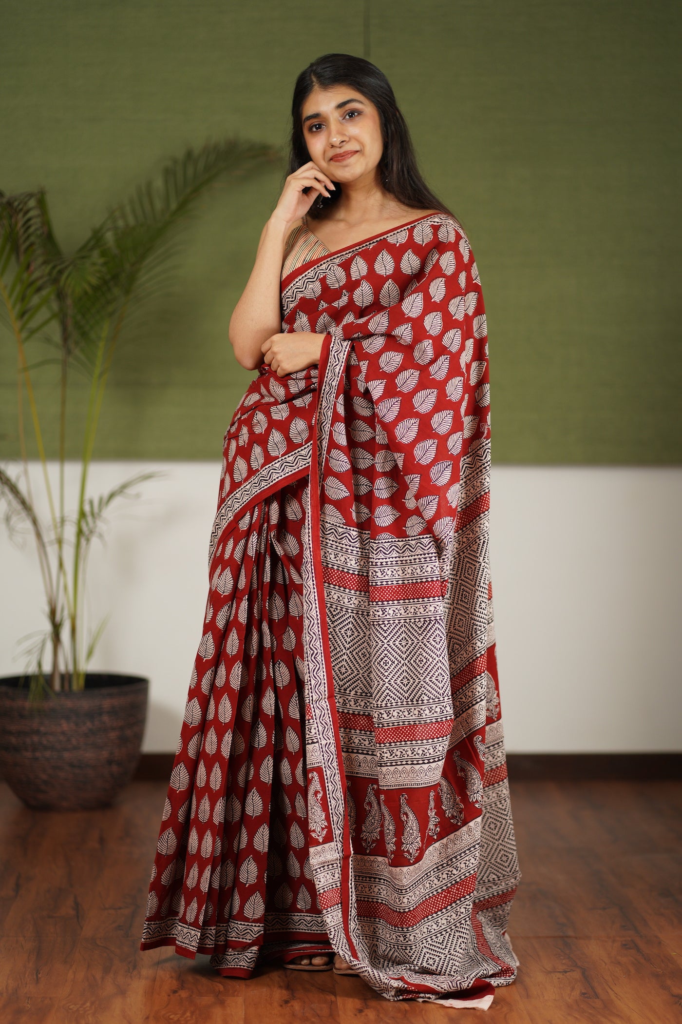 Bagh Hand Block Printed Cotton Saree