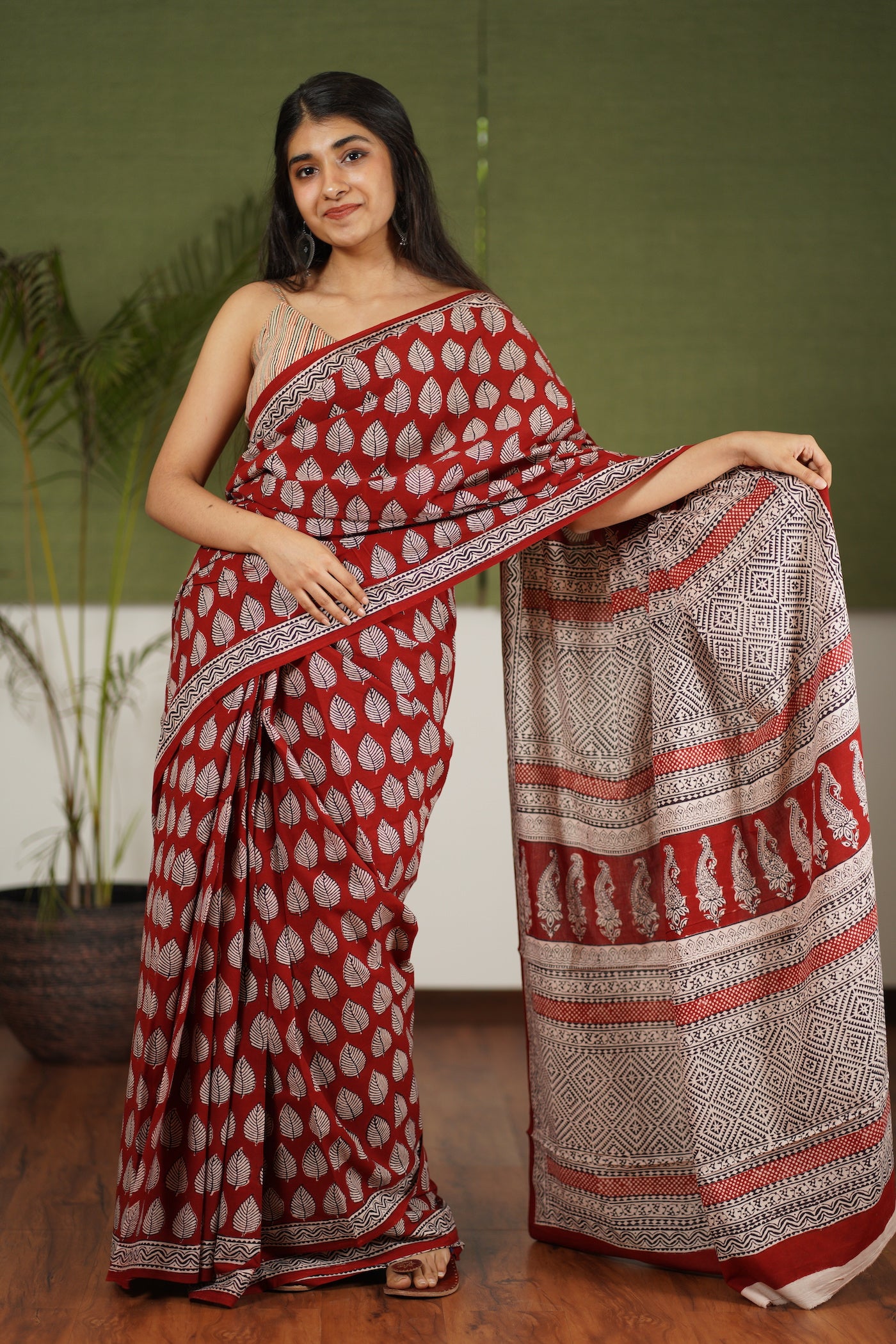 Bagh Hand Block Printed Cotton Saree