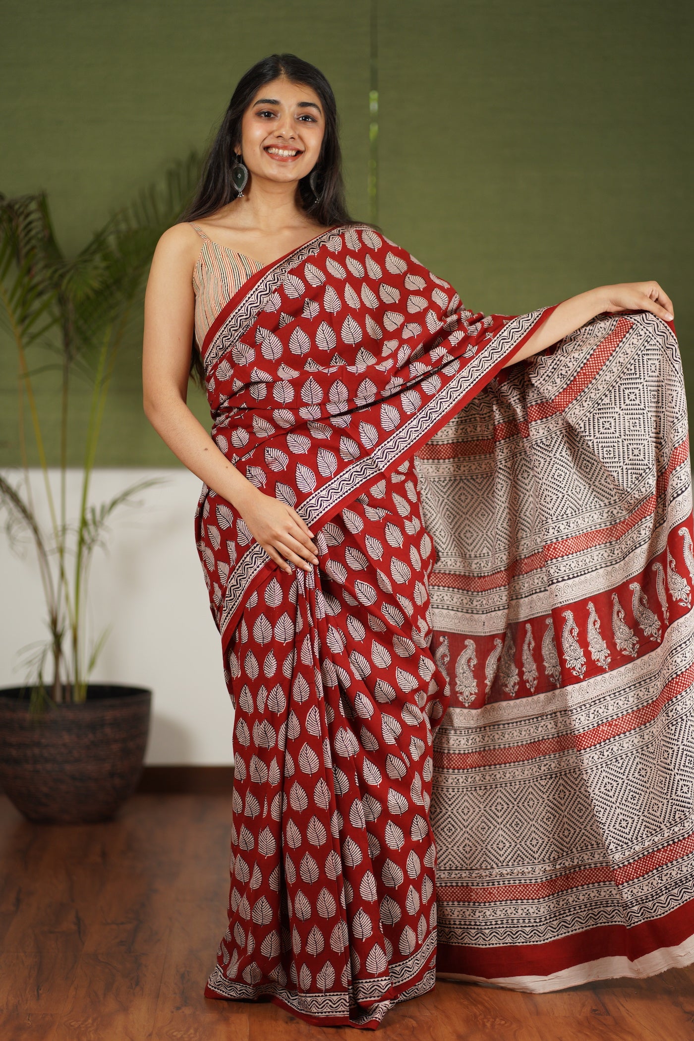 Bagh Hand Block Printed Cotton Saree
