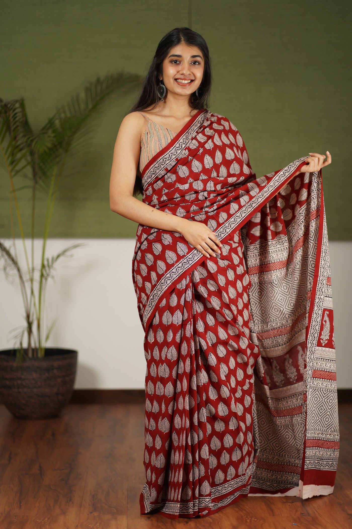 Bagh Hand Block Printed Cotton Saree